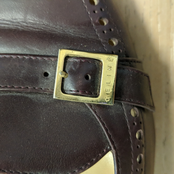 Celine burgundy-brown leather classic pumps/shoes, 2 1/2" heal,size 38 - Picture 3 of 11